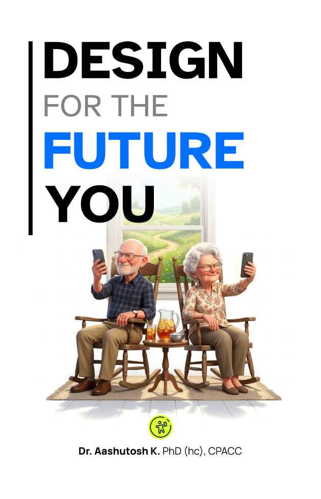 Cover of Design for the Future You: an elderly couple squinting at their phones